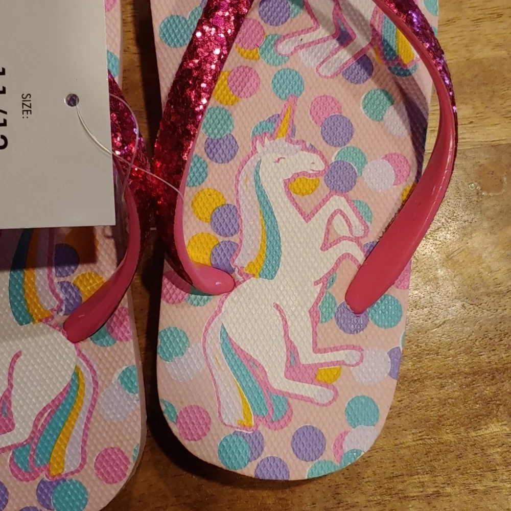 NWT 2 for $15  Limited Too Unicorns & Dots Flips Flops